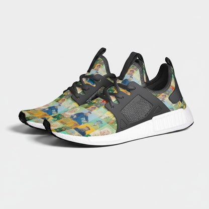Freaky Shoes® high-top canvas sneakers featuring The Roulin Family painting by Vincent van Gogh with black accents.