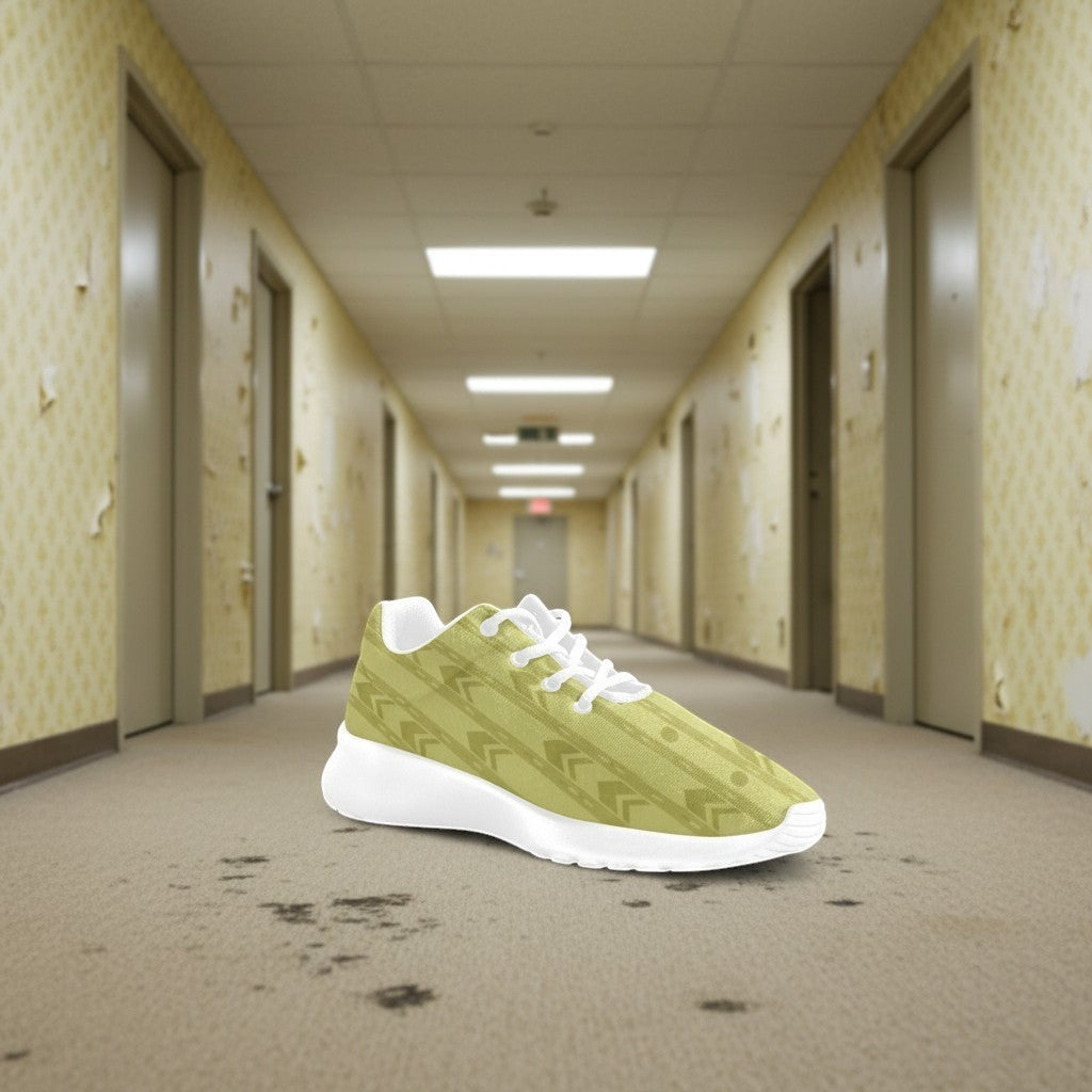 Men's Backrooms Hand Designed Wallpaper Athletic high-top canvas shoes — one-of-a-kind custom printed art, Freaky Shoes