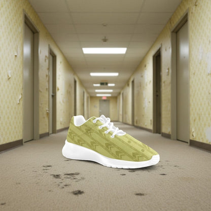 Men's Backrooms Hand Designed Wallpaper Athletic high-top canvas shoes — one-of-a-kind custom printed art, Freaky Shoes