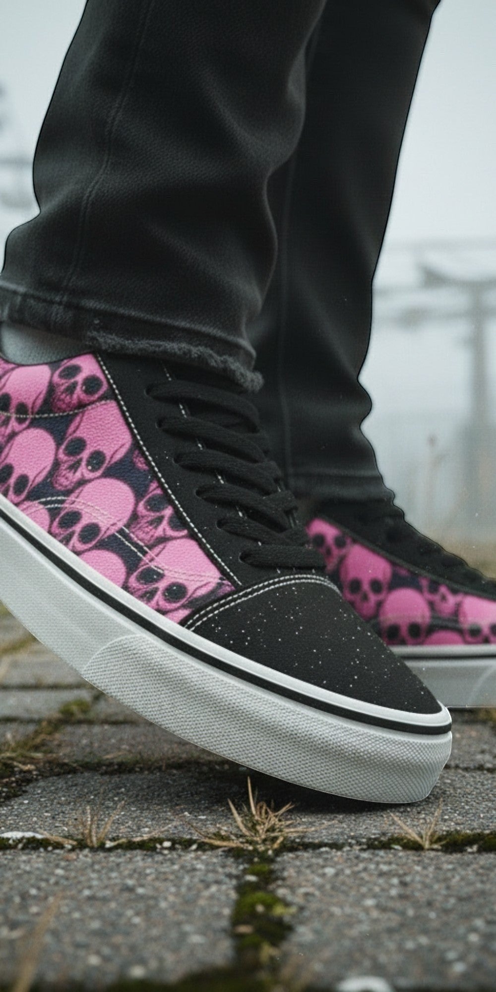 Custom Women's Underground Skull Comix Raw Dark Art Skate low-top canvas shoes with bold all-over art — Freaky Shoes