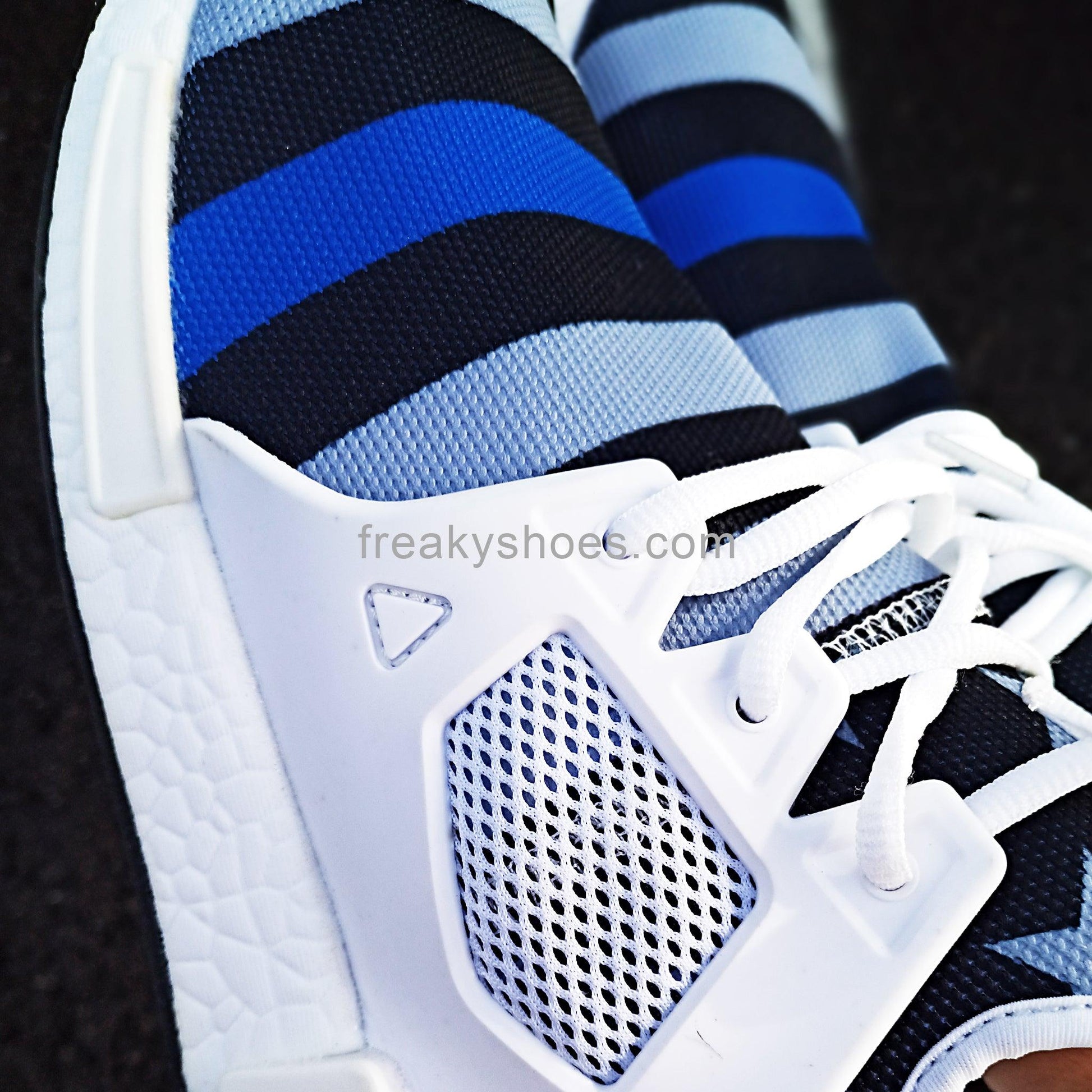 Viking Silver Blue Wearable Bold Art - Freaky Shoes | Custom Art Sneakers