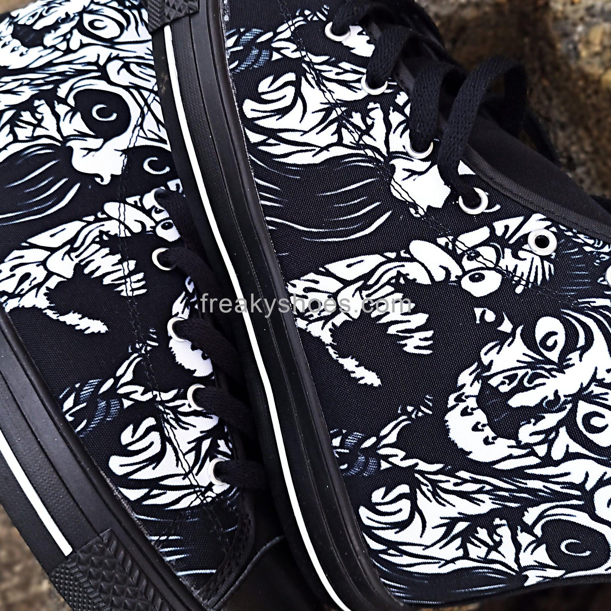 Celtic Navy Indigo Unique WOMEN Bold Art - Freaky Shoes | Custom Art Sneakers
