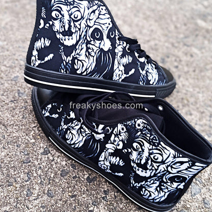 Celtic Navy Indigo Unique WOMEN Bold Art - Freaky Shoes | Custom Art Sneakers