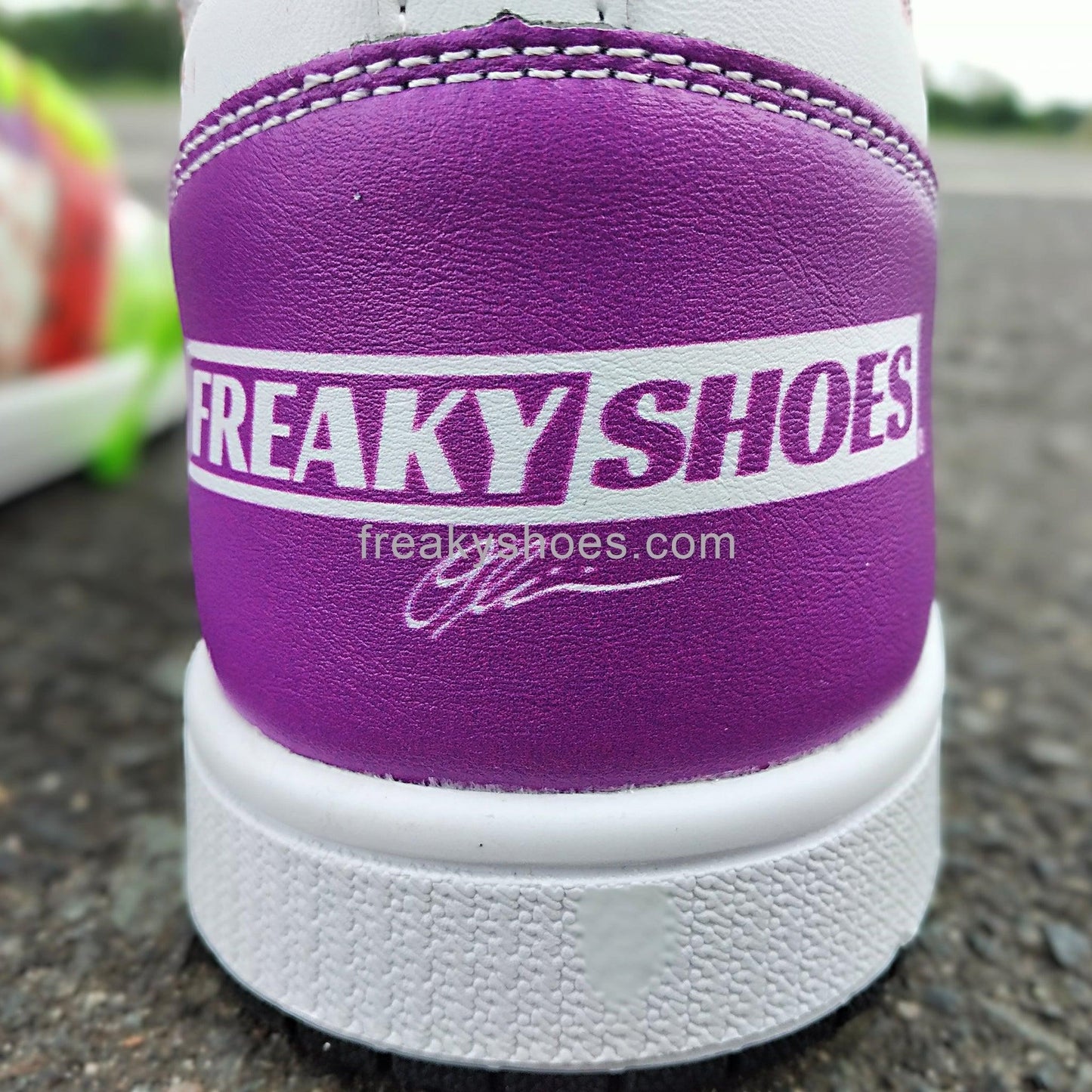 Laugh hand-made high-top canvas shoes — unique wearable art by Freaky Shoes