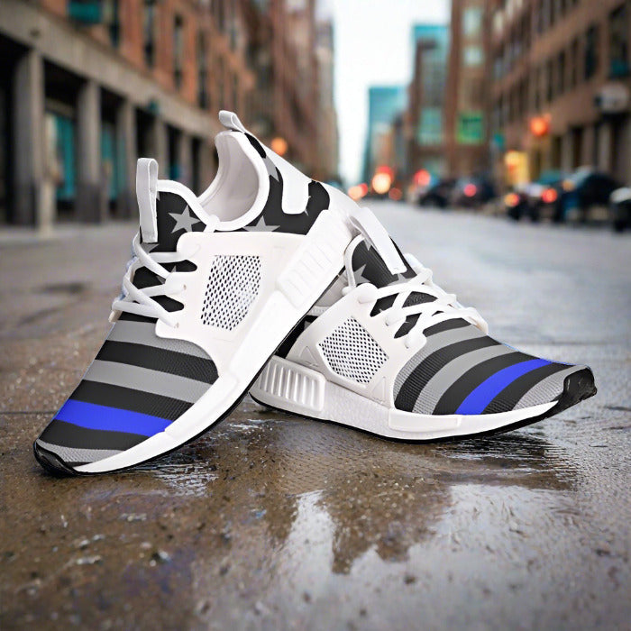 Viking Silver Blue Wearable Bold Art - Freaky Shoes | Custom Art Sneakers