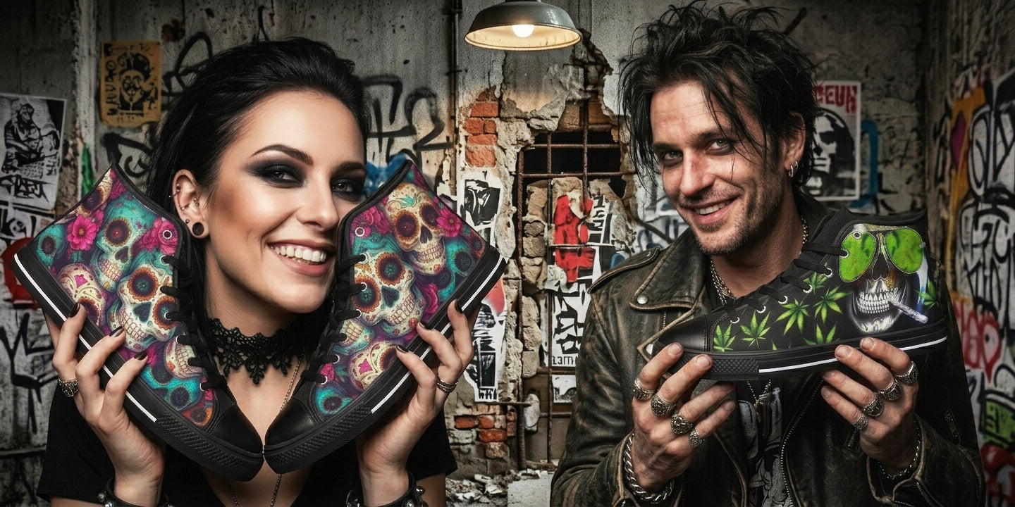 Custom Skull Art Sneakers | Made To Order | FreakyShoes.com