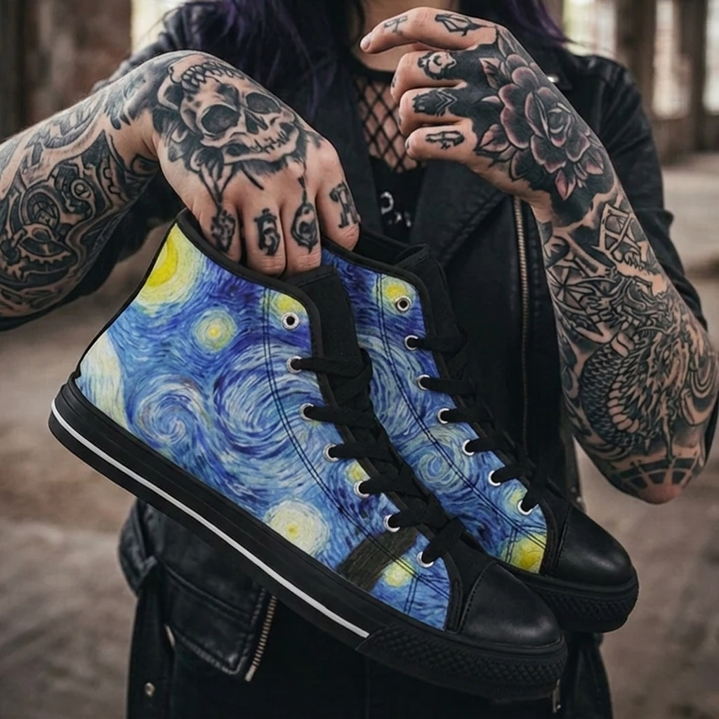 MEN'S Starry Night Custom Sneakers (II) | Freaky Shoes®