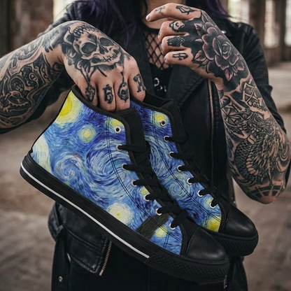 MEN'S Starry Night Custom Sneakers (II) | Freaky Shoes®