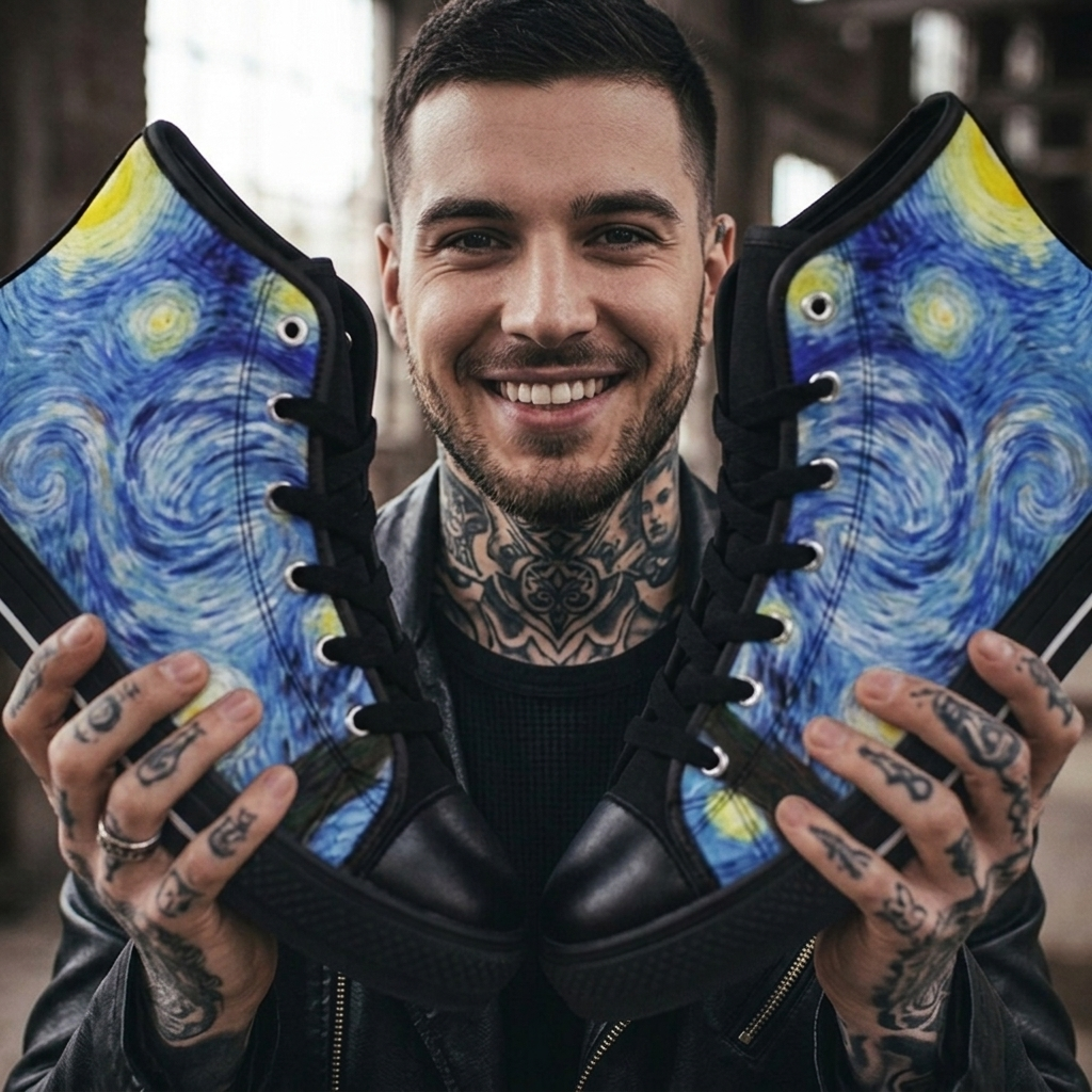 MEN'S Starry Night Custom Sneakers (II) | Freaky Shoes®