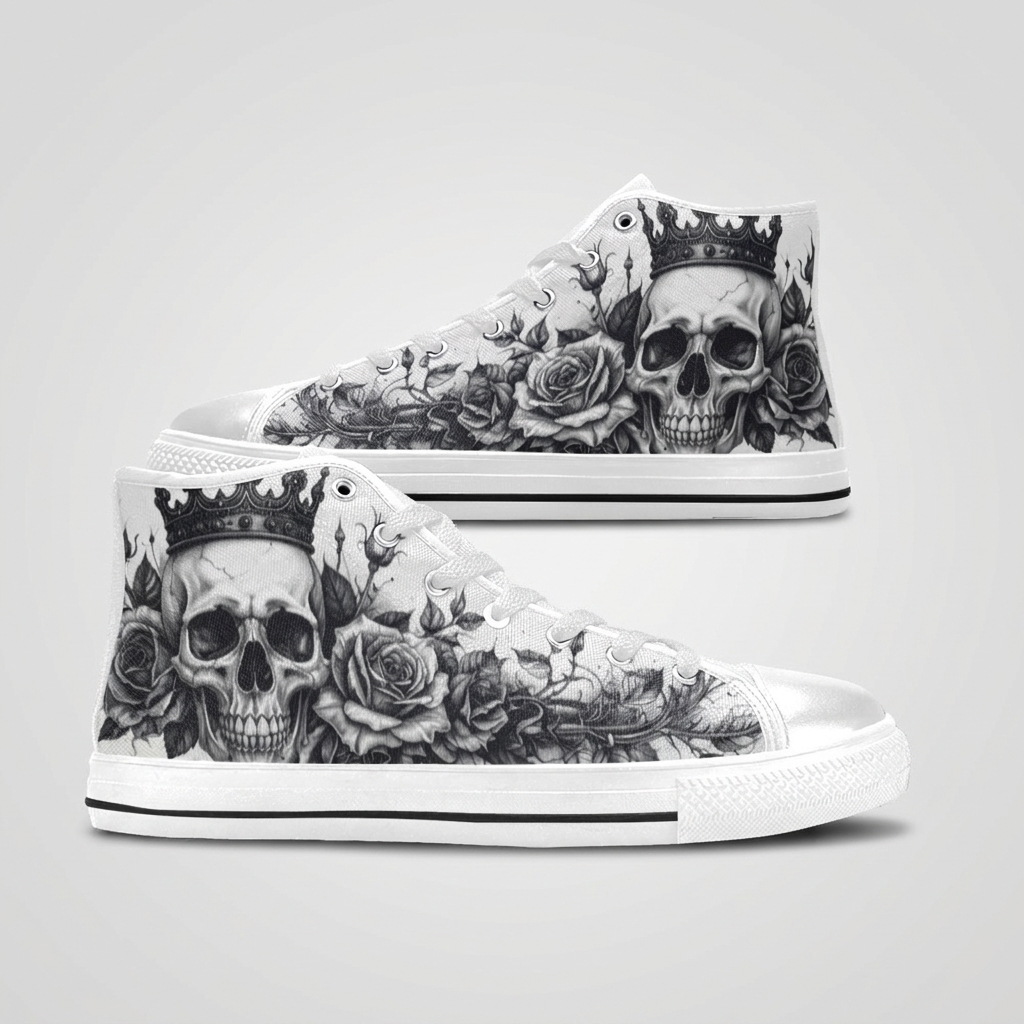 MEN'S Dark Crown Skull Art | Freaky Shoes®