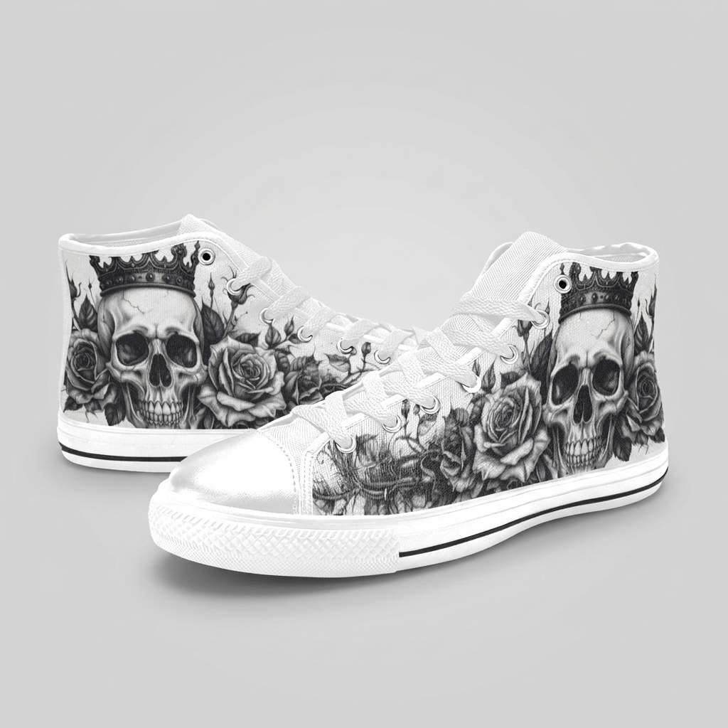 MEN'S Dark Crown Skull Art | Freaky Shoes®