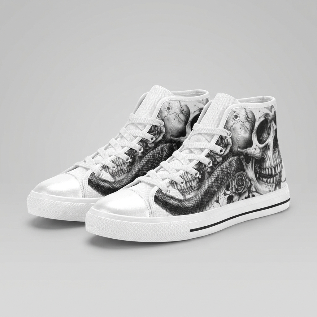 MEN'S Dark Canvas Surreal Shoes | Freaky Shoes®