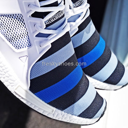 Viking Silver Blue Wearable Bold Art - Freaky Shoes | Custom Art Sneakers