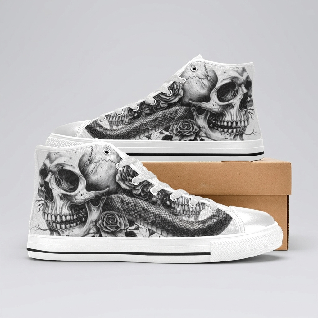 MEN'S Dark Canvas Surreal Shoes | Freaky Shoes®