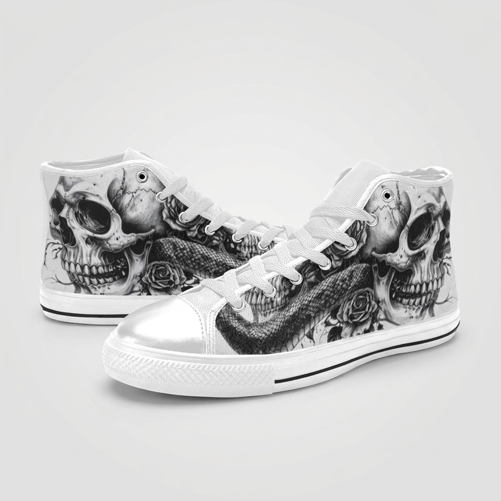 MEN'S Dark Canvas Surreal Shoes | Freaky Shoes®