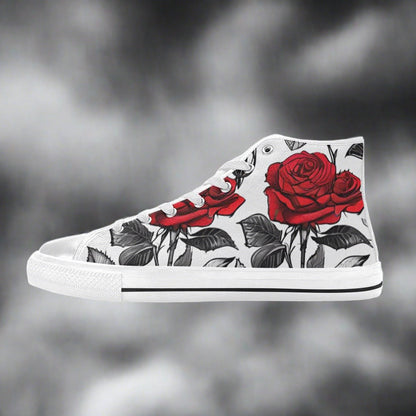 Red Roses Pen & Ink Style Men - Freaky Shoes®