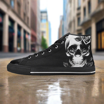 Grey Skull & Roses Women - Freaky Shoes®