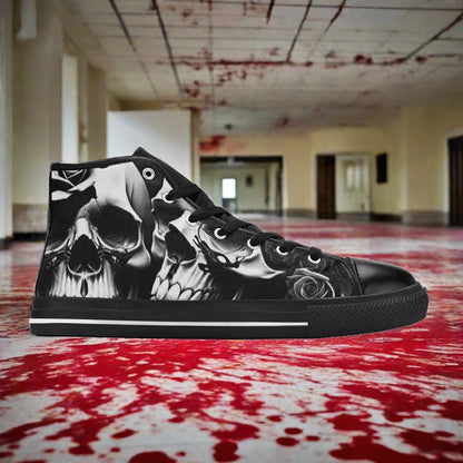 Grey Skull & Roses Men - Freaky Shoes®