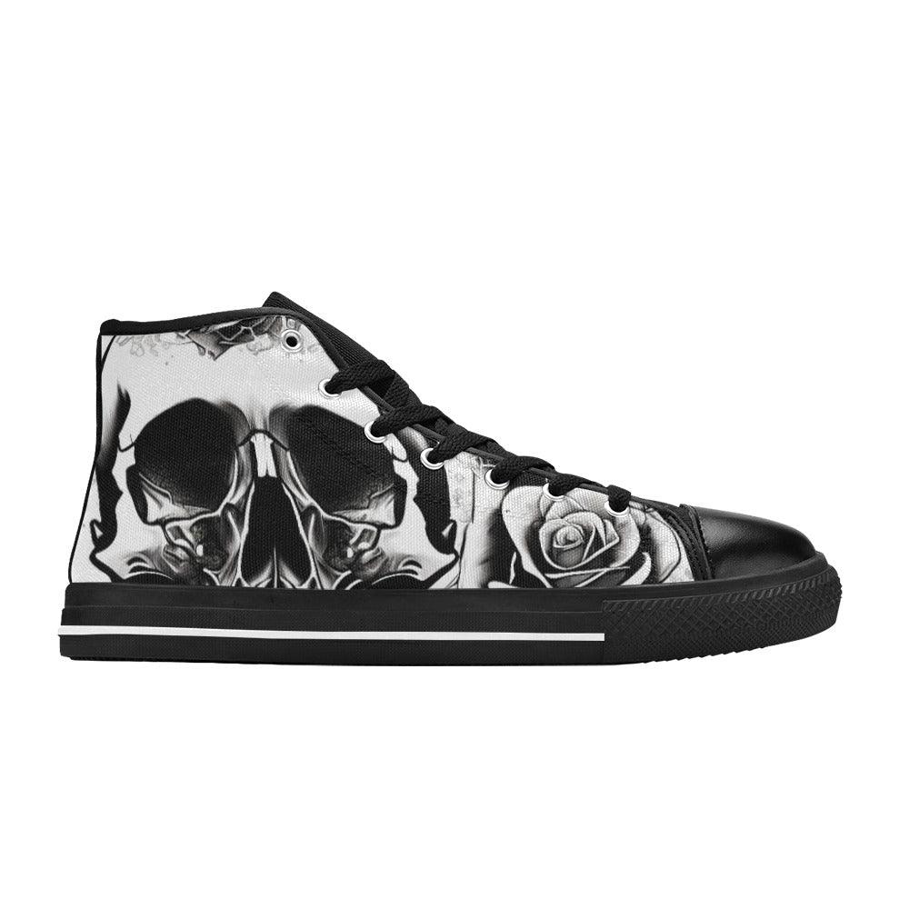 Grey Skull & Rose Men - Freaky Shoes®