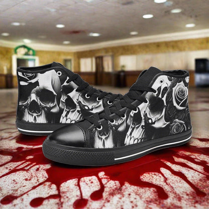 Grey Skull & Roses Men - Freaky Shoes®