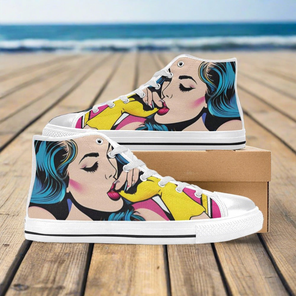 Wearable Art Sneaker Custom Panel Bold Art - Freaky Shoes