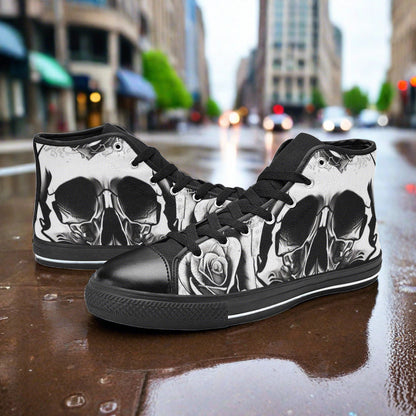 Grey Skull & Rose Women - Freaky Shoes®