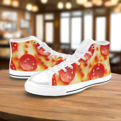 Pepperoni Pizza Cheese Closeup Men - Freaky Shoes®