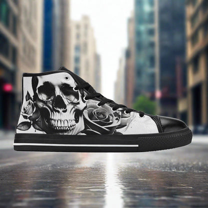 Halloween Spooky Black Orange Skull Bold Art - Freaky Shoes