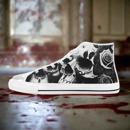 Grey Skulls & Roses Women - Freaky Shoes®