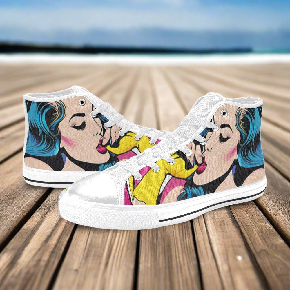 Wearable Art Sneaker Custom Panel Bold Art - Freaky Shoes