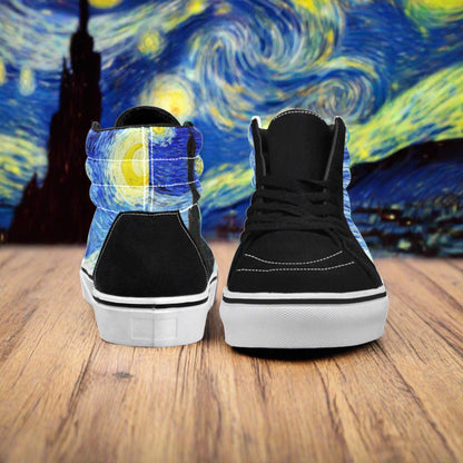Cyberpunk Neon City Electric Blue Magenta Bold Art - Freaky Shoes