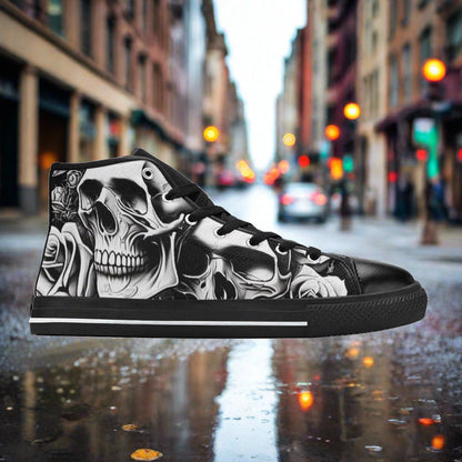 Grey Skulls & Roses Women - Freaky Shoes®