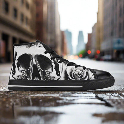 Grey Skull & Rose Women - Freaky Shoes®