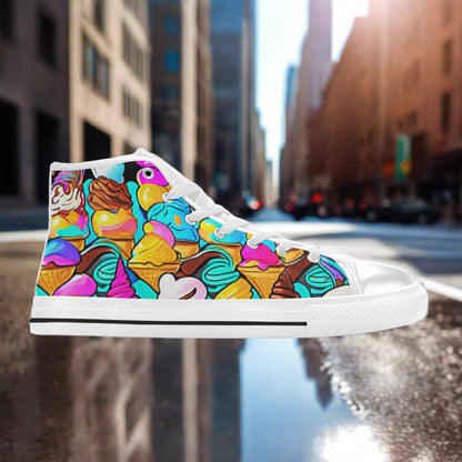 Abstract Art Custom Panel Wearable Bold Art - Freaky Shoes