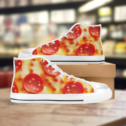 Pepperoni Pizza Cheese Closeup Men - Freaky Shoes®