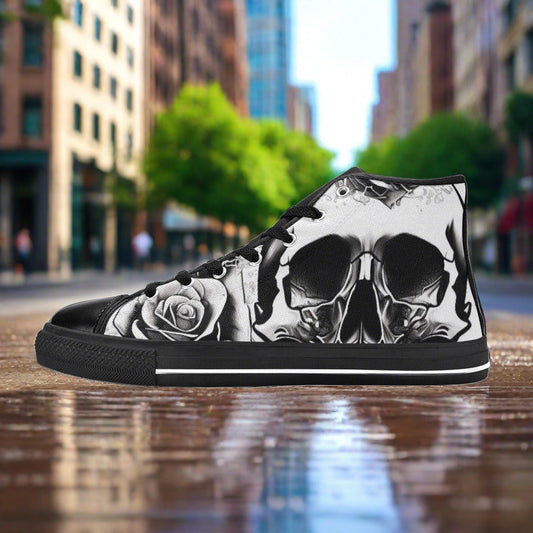 Grey Skull & Rose Men - Freaky Shoes®