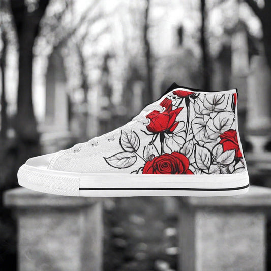 Red Roses Pen & Ink Style Men - Freaky Shoes®