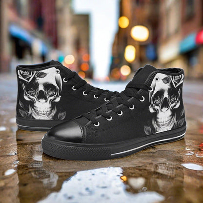 Grey Skull & Roses Men - Freaky Shoes®