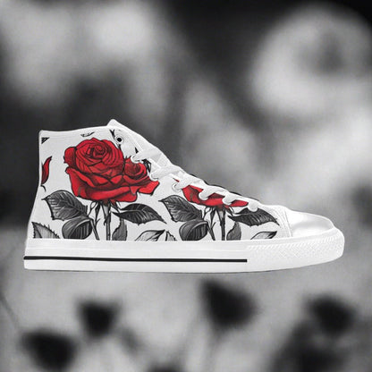 Red Roses Pen & Ink Style Men - Freaky Shoes®