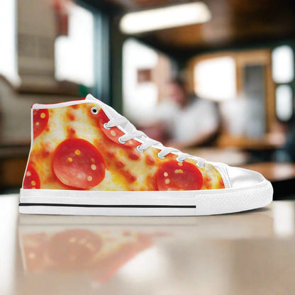Pepperoni Pizza Cheese Closeup Men - Freaky Shoes®