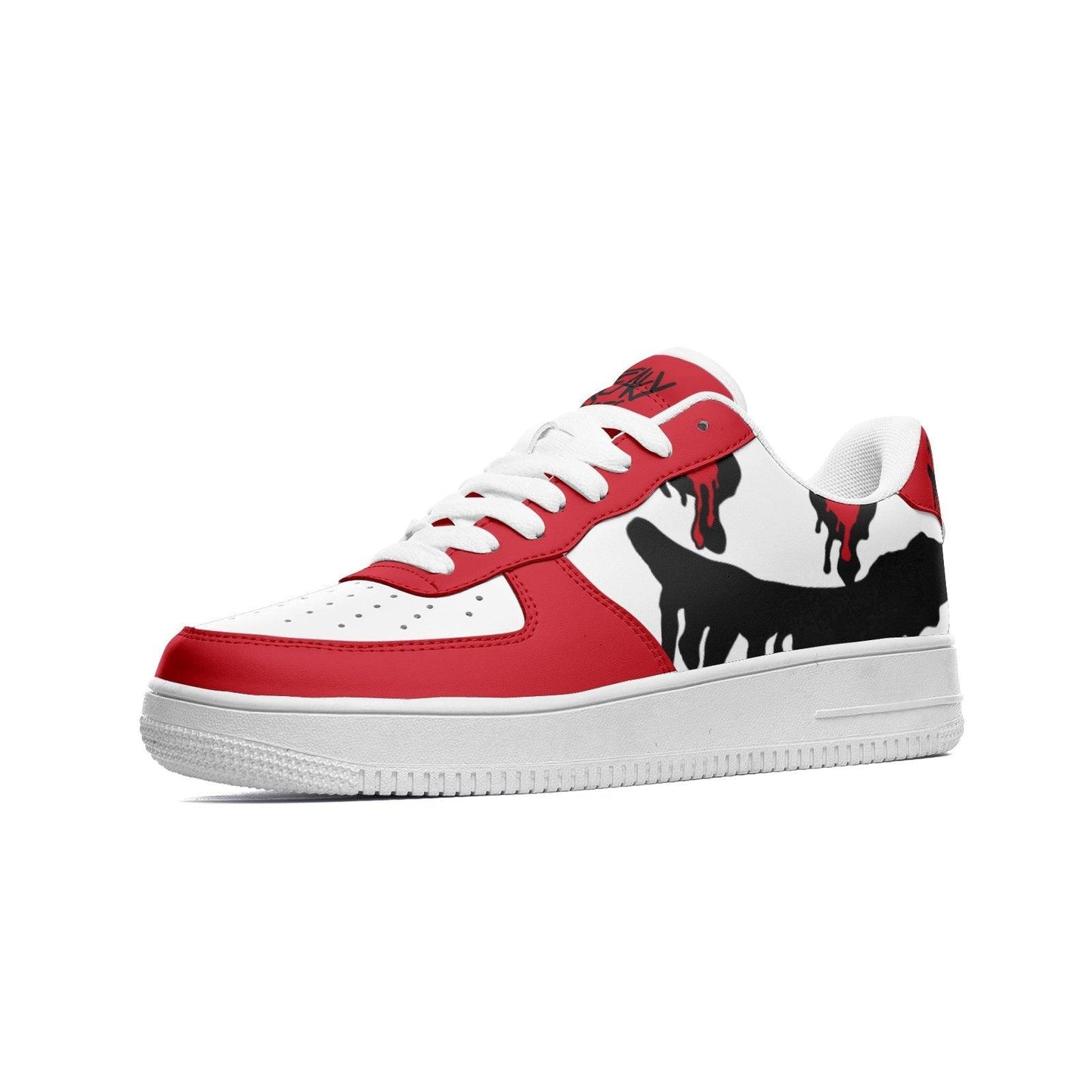 Freaky Shoes Branded Red White Low Tops - 3 Men / 4.5 Women 